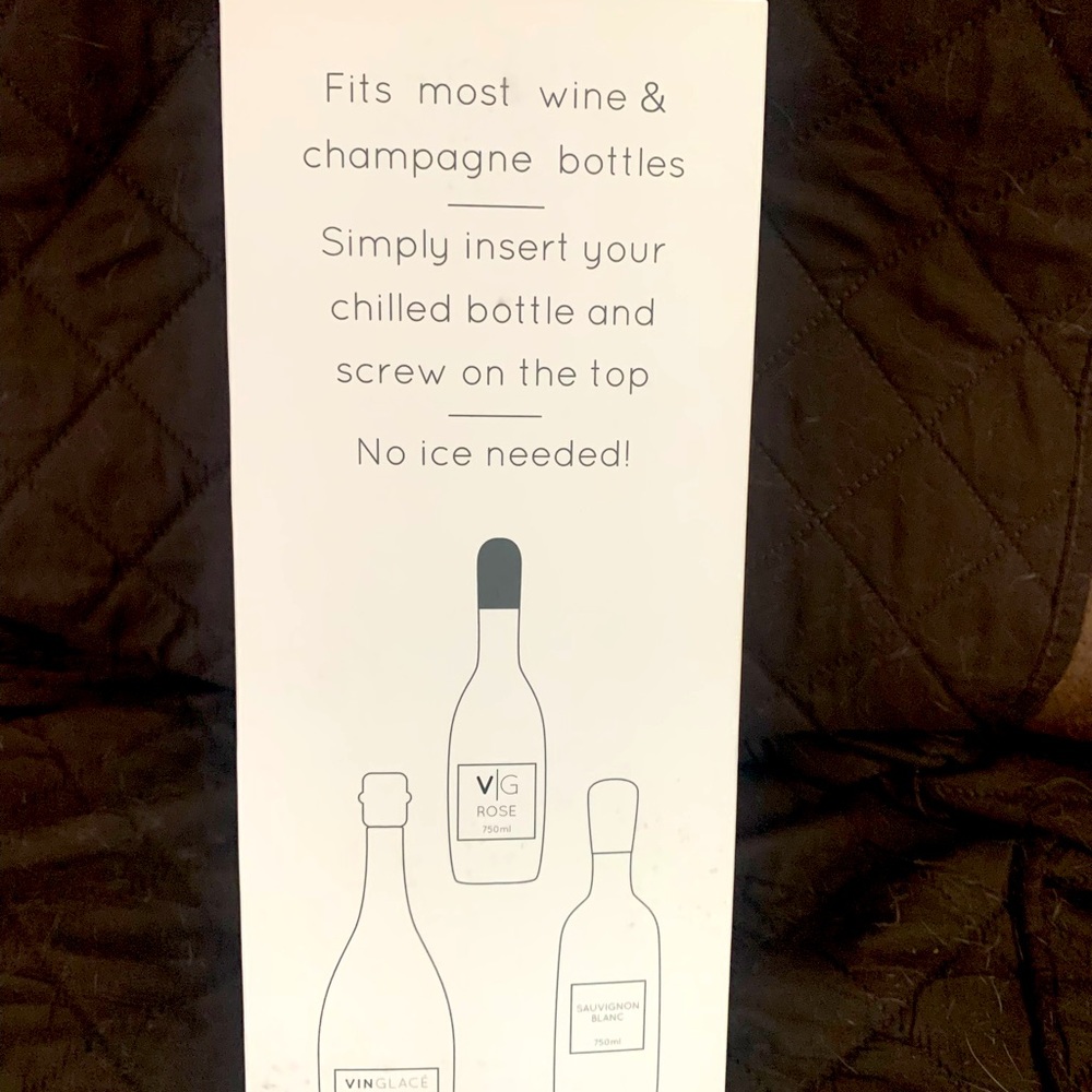 Vinglacé Wine Bottle Chiller-Insulator-Stainless Steel Wine Cooler Sleeve, White